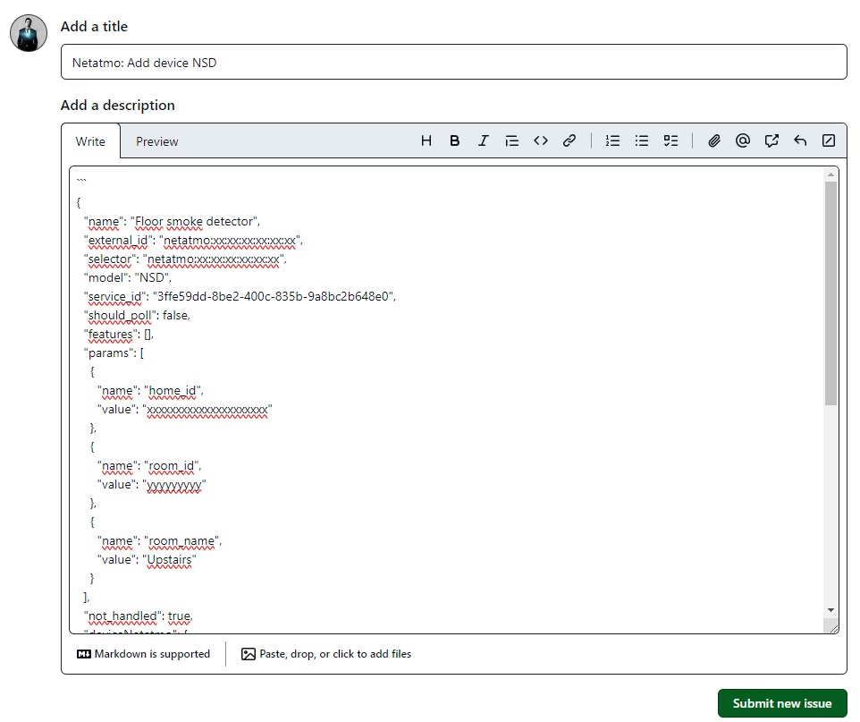 Netatmo Integration - Discovery - Github Issue